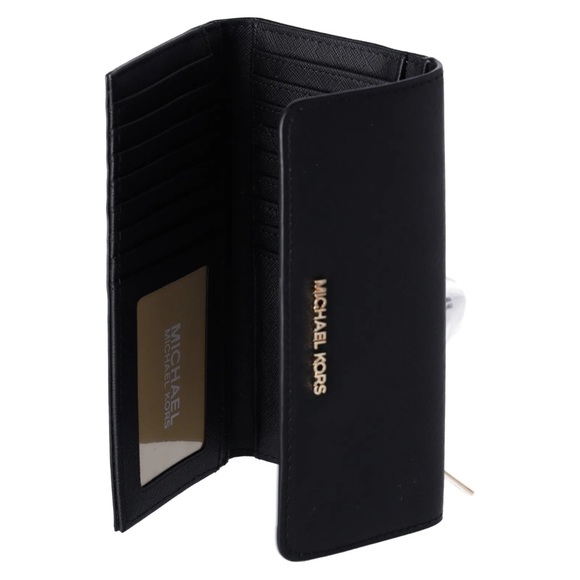 Michael Kors Jet Set XS Carryall Tote Brown MK Logo Signature + Black Wallet - Picture 9 of 10